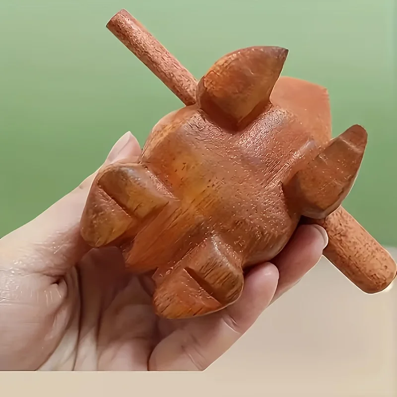 Hölzerner Frosch, klassisches handgefertigtes Percussion-Musikinstrument, Afrika, Holzfrosch, Blockinstrument des Frosches, Geräuschmacher, cooles Musikgeschenk – Detail 7