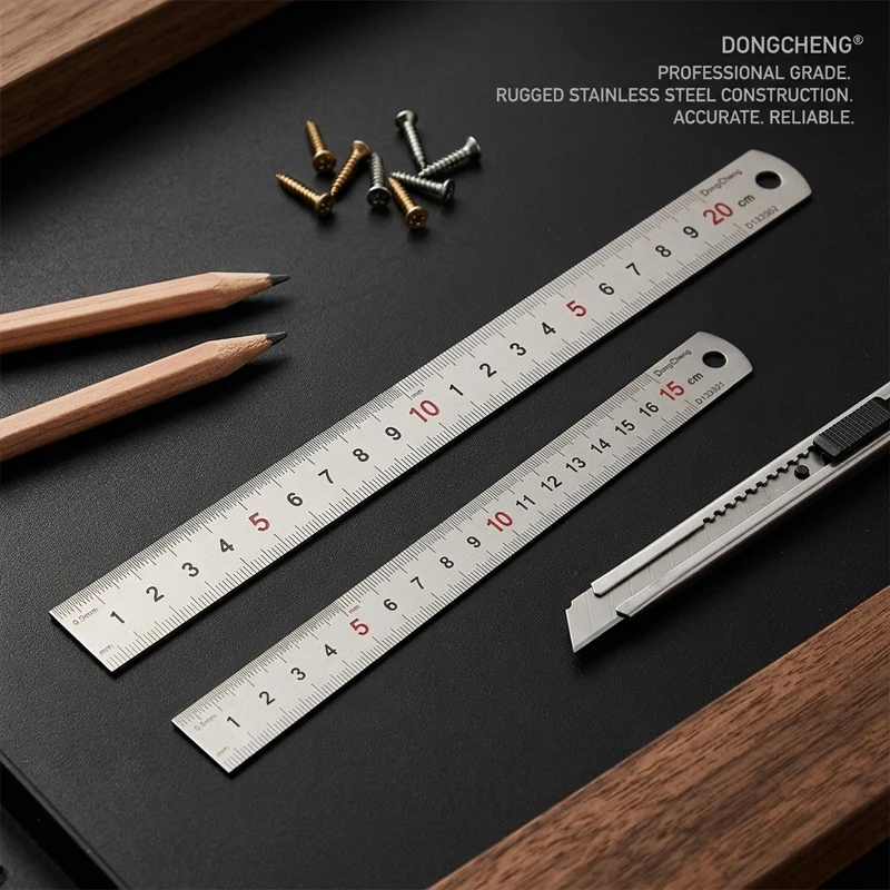 스테인레스 스틸 자 2Cr13 150mm 200mm 금속 직선형 1.76mm 두께 정밀 눈금 0.5mm 눈금 표시 엔지니어링 측정