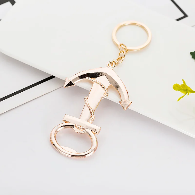 

Rose Gold Creative wedding supplies anchor keychain beer bottle opener retro keychain bottle opener back gift