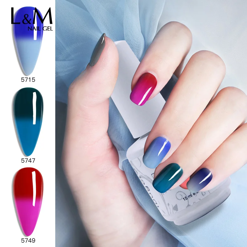 9 pcs 네일 젤 뜨거운 판매 새로운 시즌 색상 온도 네일 폴란드어 72 색상 변경 가능 젤 손톱 끄기