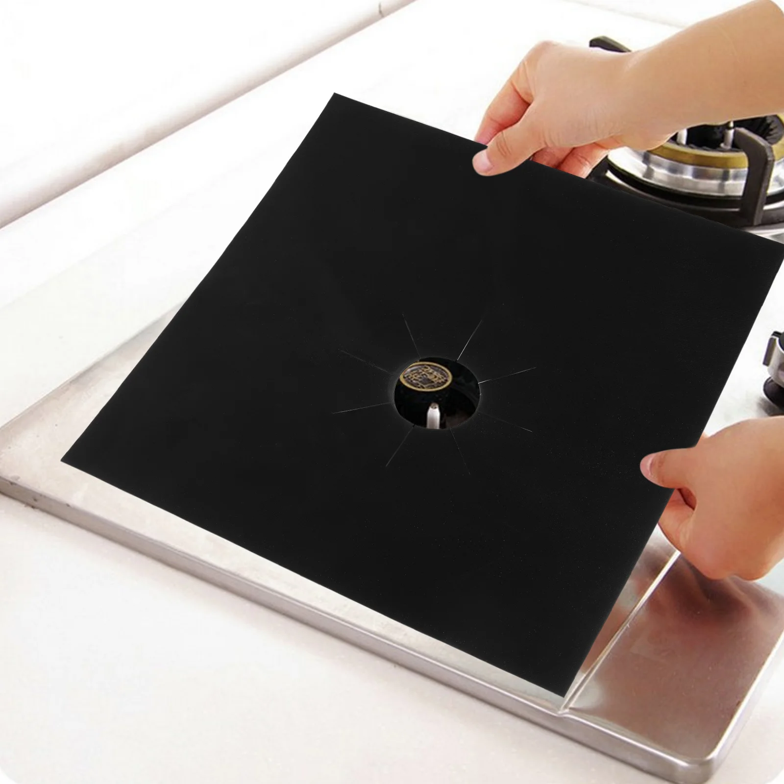 Kitchen Stove Mat Home Essentials Gas Protector Household Covers Burner Liner Range Glass Fiber Liners Supplies 4 Pcs