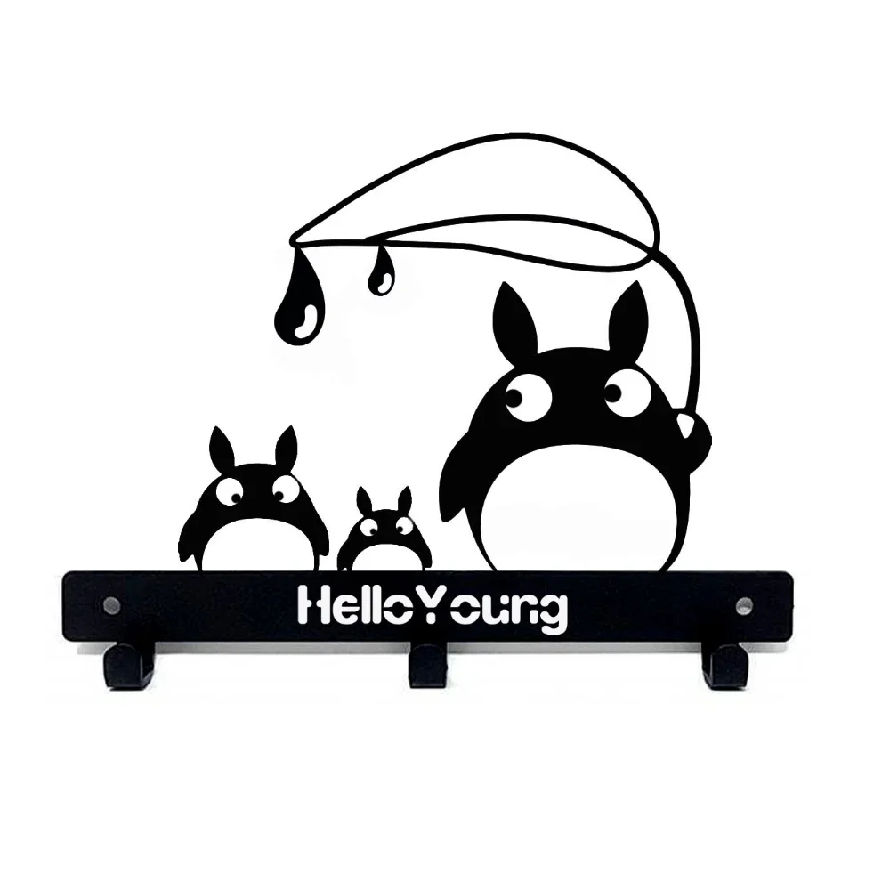 1pc Cute Totoro baby keychain wall-mounted coat rack keychain key hanger towel rack One Piece Cute Totoro Baby 3