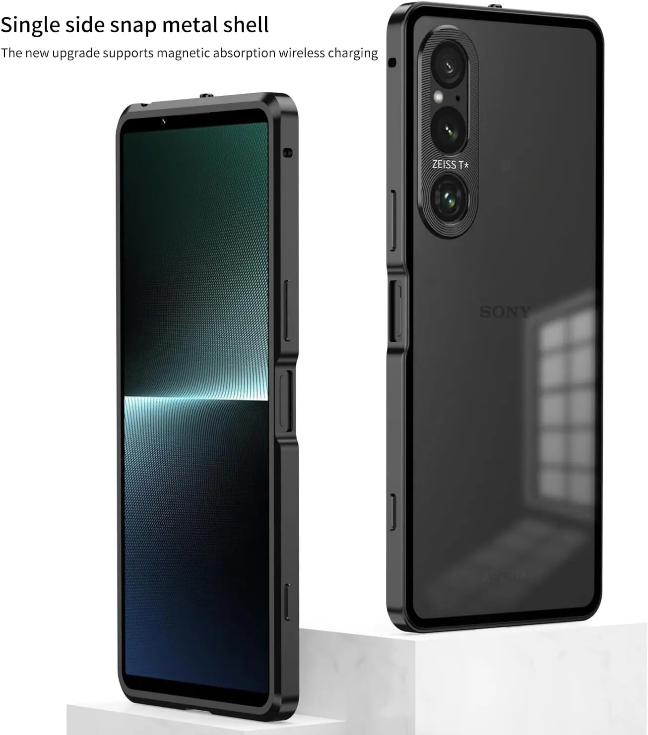 Luxury Lens Protection Metal Frame with Frosted Matte Acrylic Back Cover