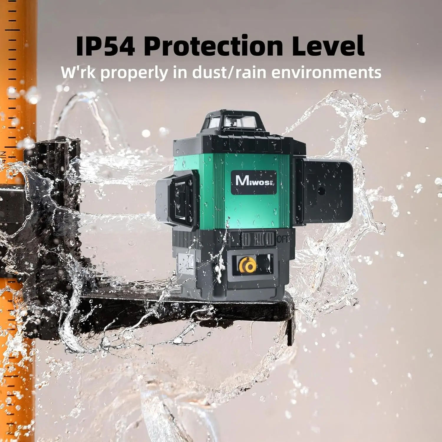 360 Degree Self-Leveling Laser Level with Tripod, Miwosi 4D Green Cross Line Laser for Construction Projects