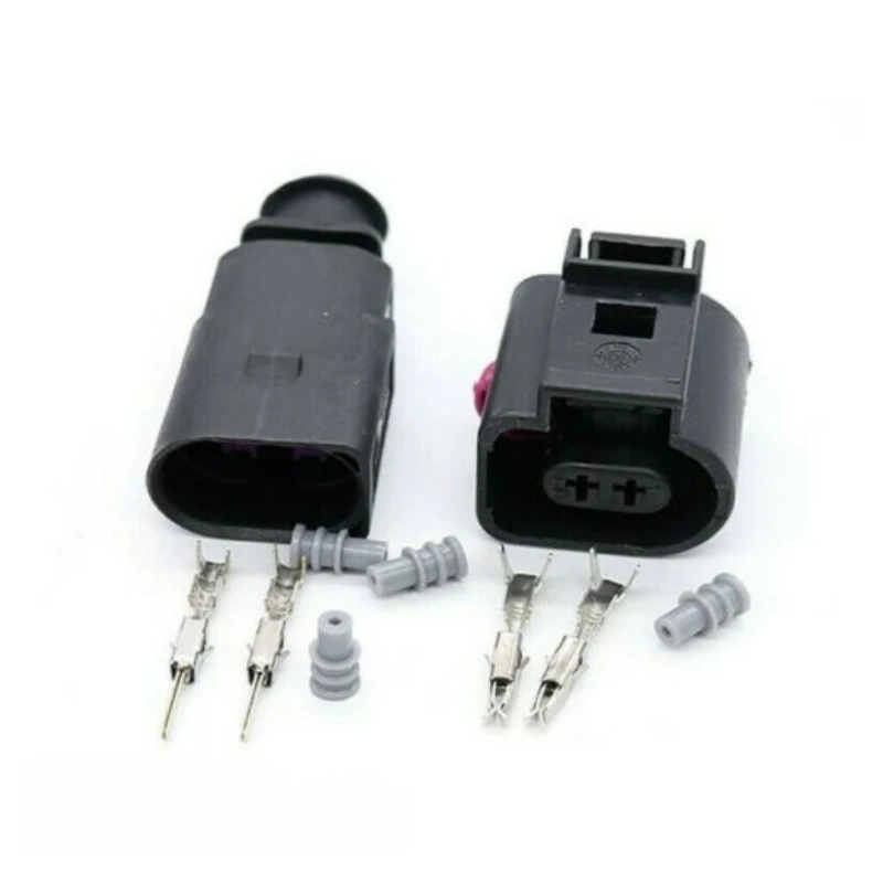 

1 Set 2 Pin Auto Temp Sensor Plug Deflation Valve Socket Waterproof Electrical Wire 1.5mm Connector 1J0973802 1J0973702