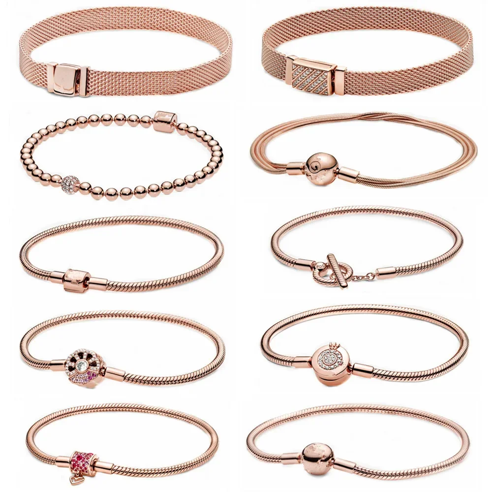 

2022 100% 925 Sterling Silver Jewelry Women Luxury Handmade Designer Beads Charms Beadeds Accessories Femme DIY Gift Bracelets