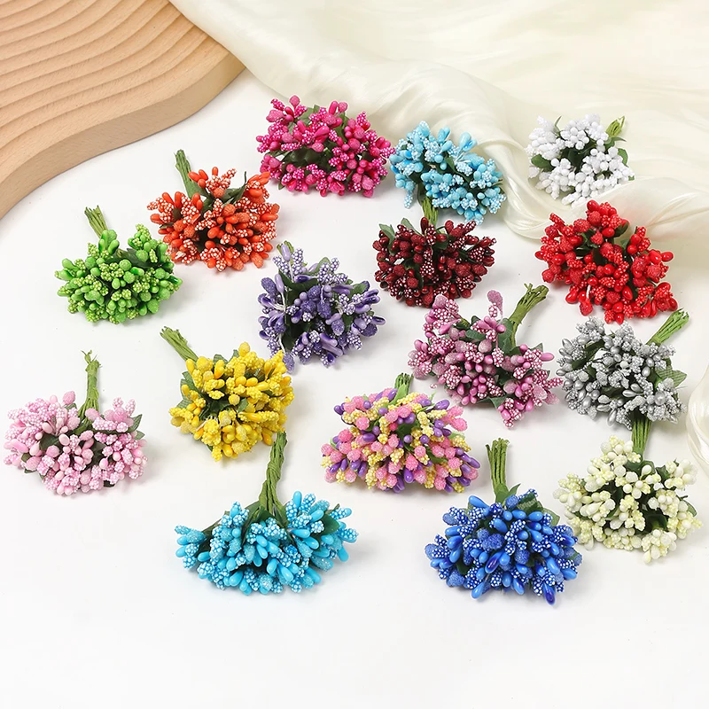 Artificial Flowers Stamen Bouquet for Home Room Decor Wedding Marriage Decoration Garland Mother's Day Gift Scrapbook Accessory artificial plants artificial flowers artificial flower bouquet artificial flower