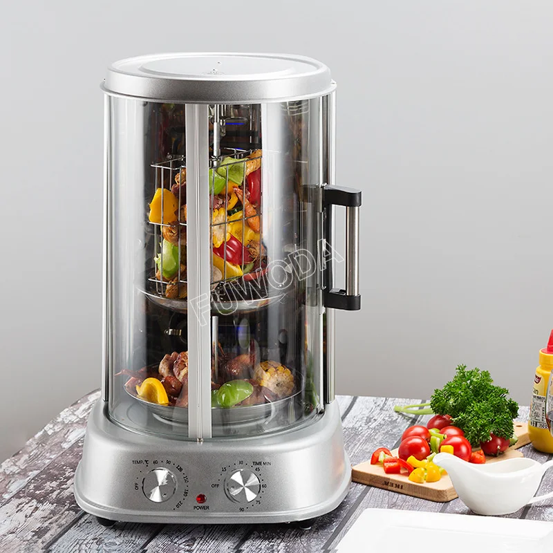 Electric Rotating Smokeless Grill Chicken Rotisserie Machine Barbecue Kebab Shawarma Meat Oven Roasting Rotisserie For Home Cook 4