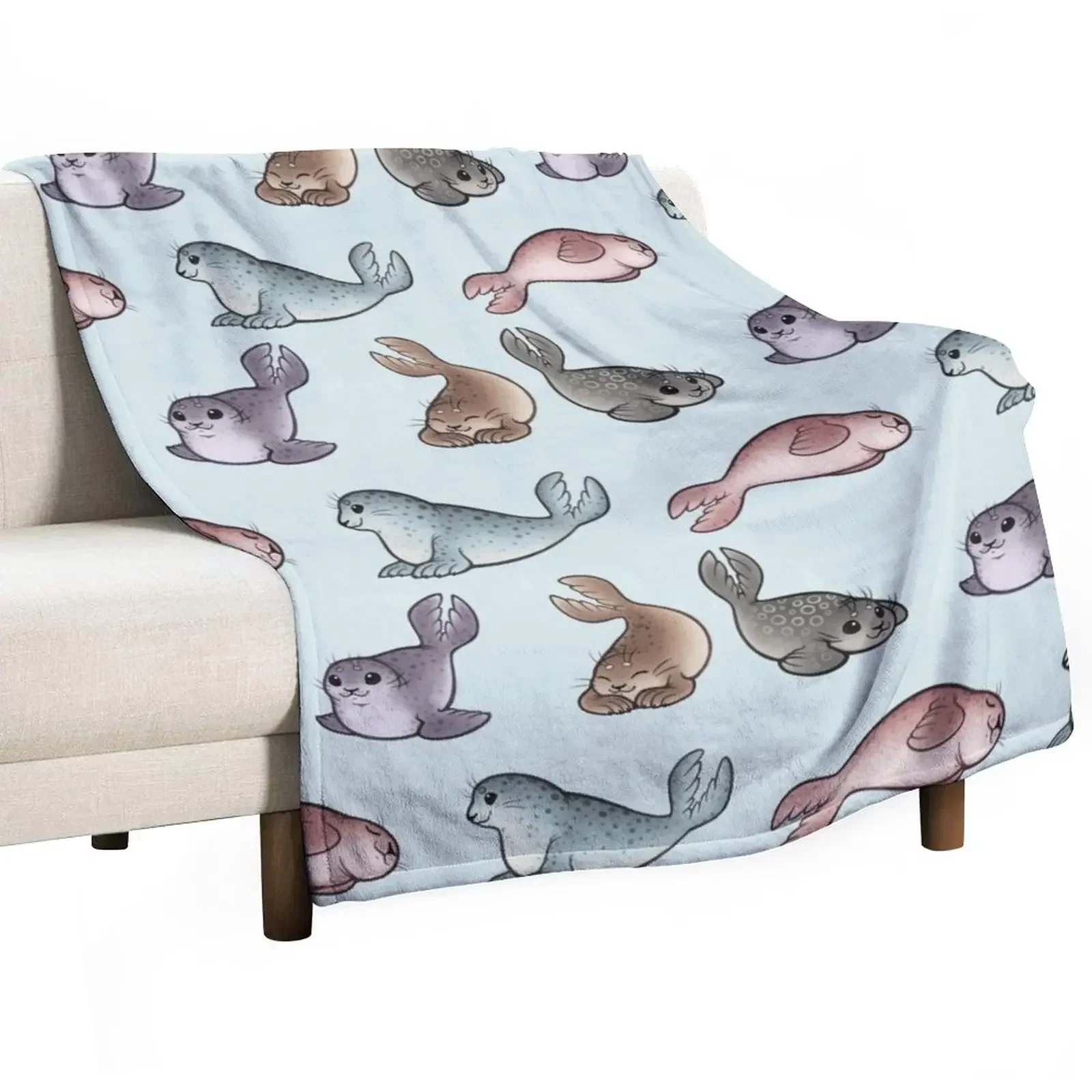 

Little Seals Throw Blanket Sofa Quilt Vintage Blankets