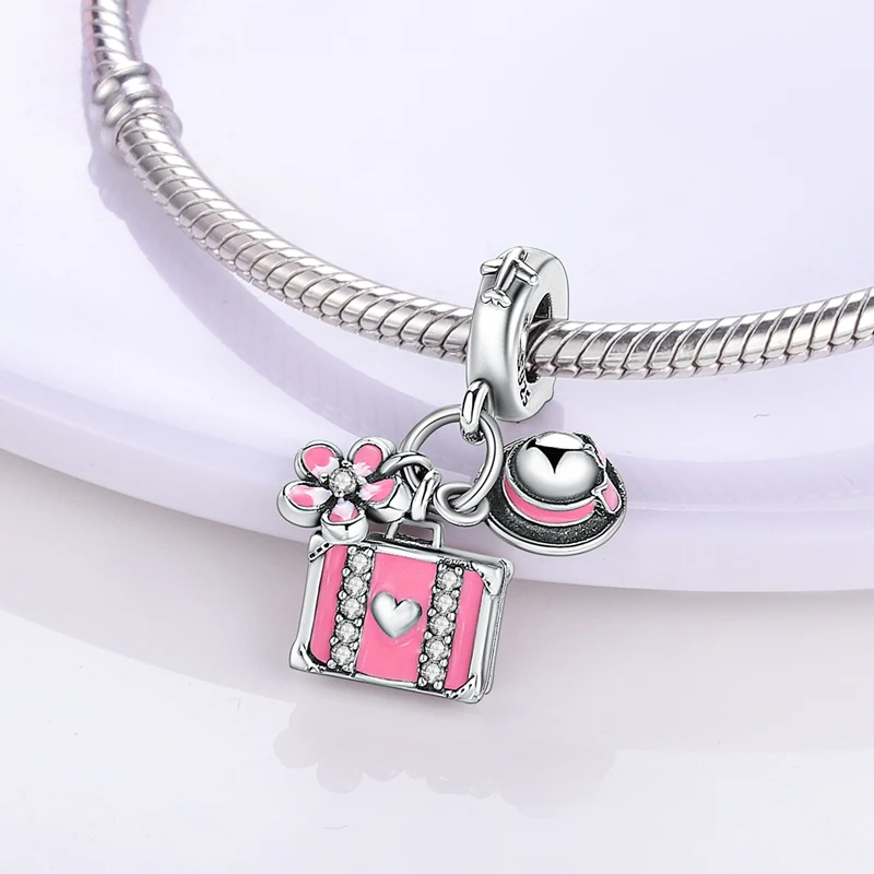 925 Silver coffee dangle charm charm jewelry sterling silver jewelry charm bead beads jewelry silver charm bead sterling silver beads charm loose gemstone jewelry Fit Original Pandora Bracelet DIY Lucky Dice Four Leaf Clover Virgin of Guadalupe Motif Pendant