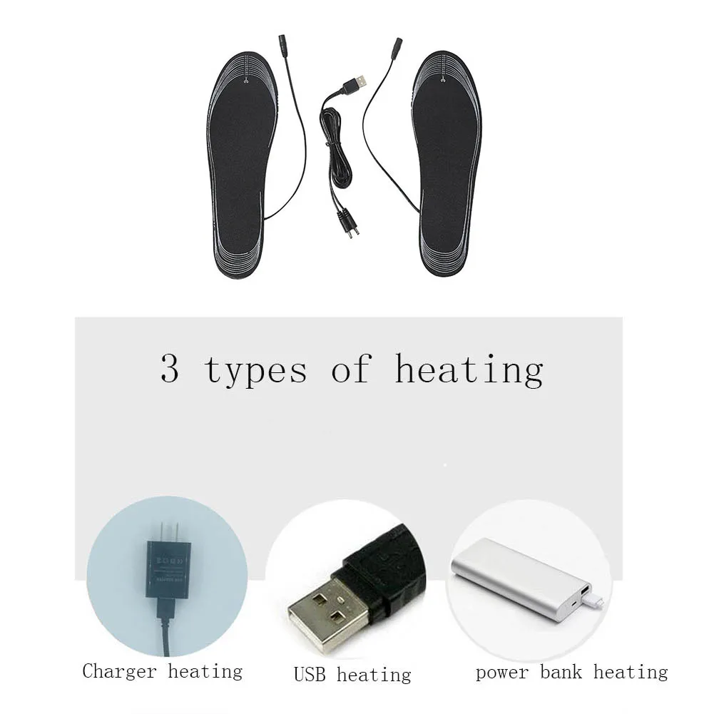 겨울용 USB 전기 온열 신발 깔창, 발을 따뜻하게 하는 온열 신발, 양말 패드, 세탁 가능한 따뜻한 보온 신발 깔창, 유니섹스, 겨울