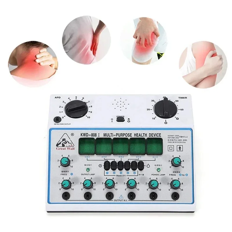 6 Channels Output Patch Massager Electric Acupuncture Stimulator Machine Electrical Nerve Muscle Stimulator Health Care KWD808-I