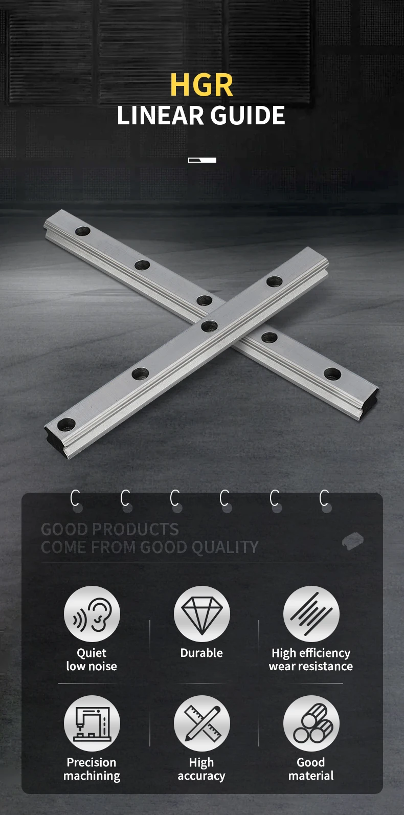 2PCS HGR20 Linearführungsschiene Mit Slider Block Wagen Für CNC Router Gravur Übertragung Teile Schiene Länge 100-1150mm – Detail 1