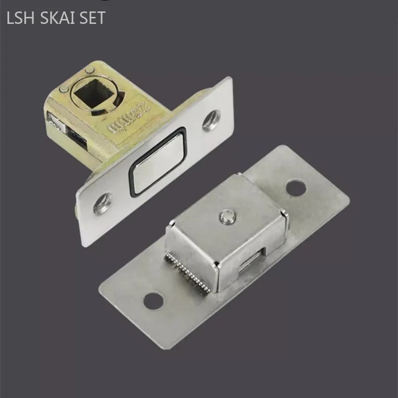 Magnetic Mute Lock Latches Automatic Suction Door Lock Bolts Zinc Alloy Single Tongue Body Interior Door Hardware Fittings