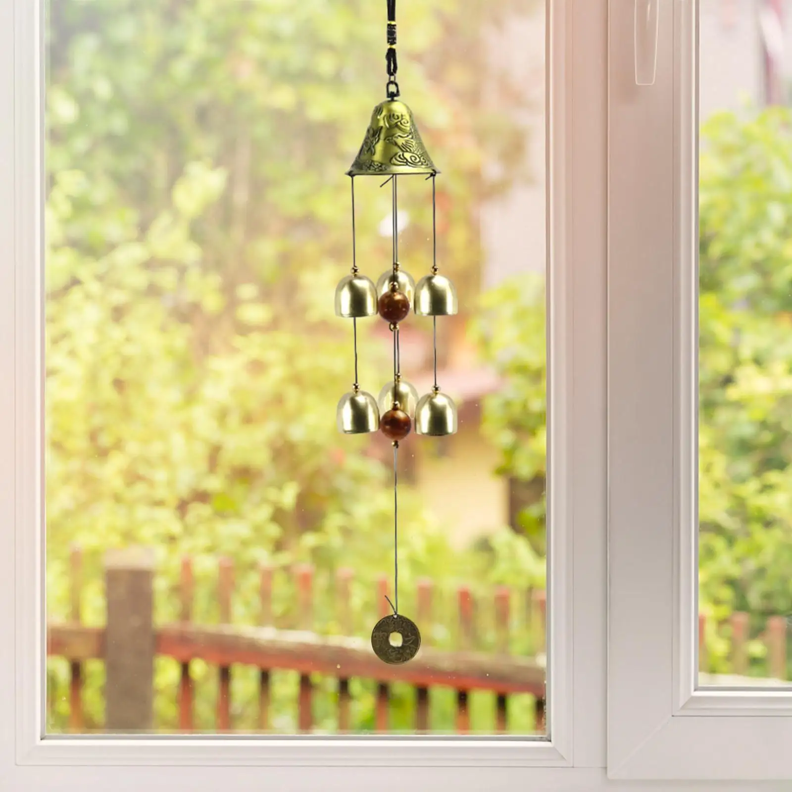 Wind Chime Alloy Pleasant Sound Hanging Ornament for Balcony Lawn Outdoor