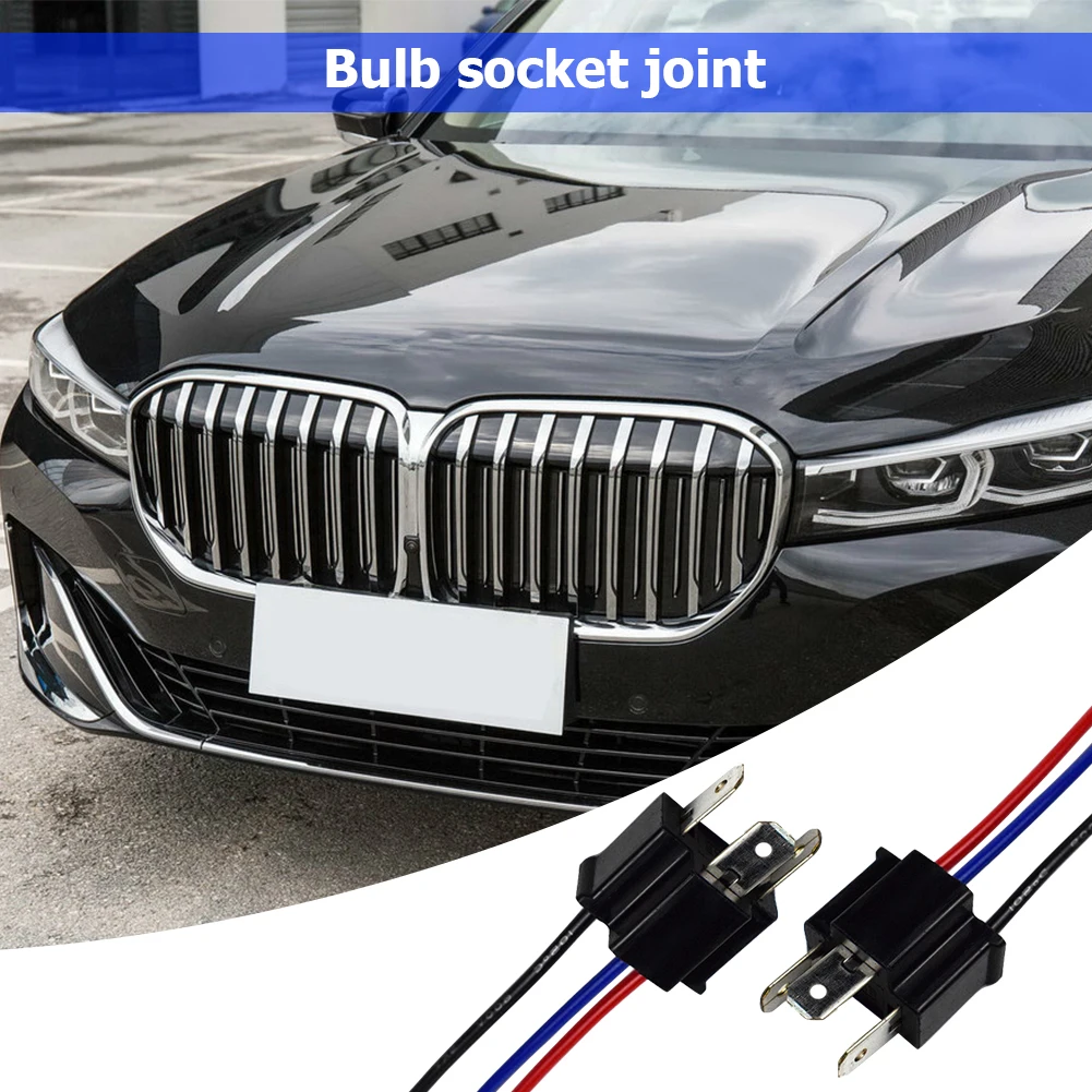 1 Pair 9003 H4 Bulb Headlamp Connector Head/Mother Head ABS+Copper Wire Socket Headlight Fog Lamp Male Adapter Connector Pig