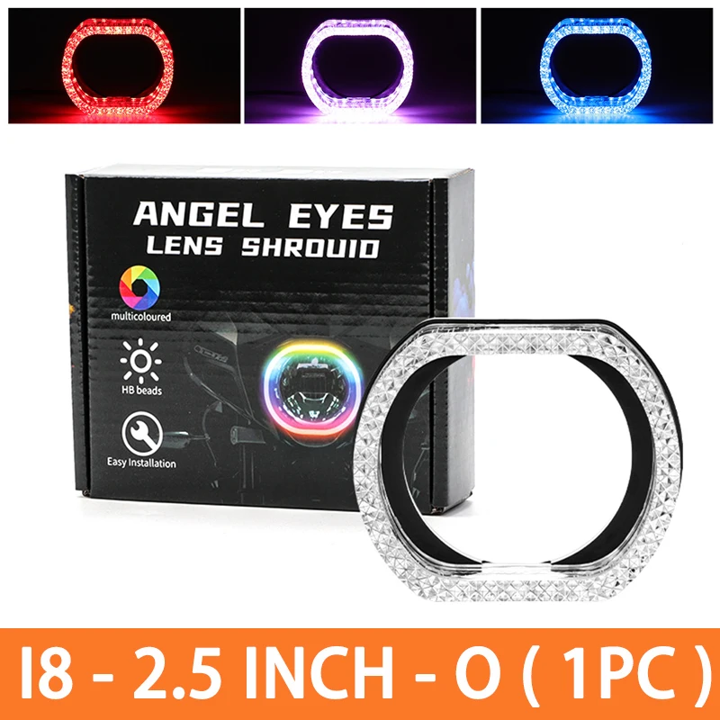 ตัวเลือกสินค้า ไฟหน้า LED ขนาดใหญ่ 2.5/3 นิ้ว พร้อมวงแหวน RGB ควบคุมผ่านแอพ