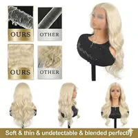 Perruque de cheveux humains blonds 613 Body Wave de 30-40 pouces, perruque frontale en dentelle HD transparente 13x6, perruques brésiliennes colorées densité 250 5