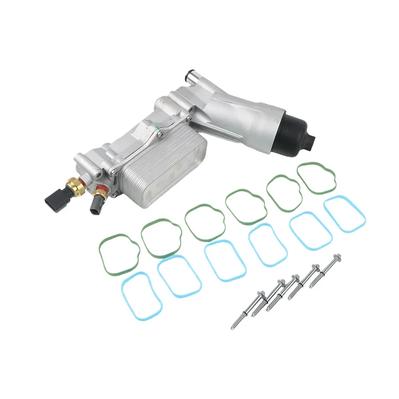 Car Oil Filter Car Filter Oil Cooler Aluminum Oil Filter Adapter Housing Engine Assembly 68105583AE 68105583AA 68105583AC For Jeep Dodge Chrysler Ram 3.6L