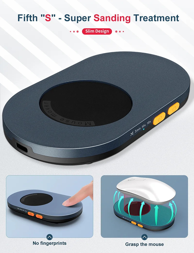 Ultra Slim Mouse Mover com Temporizador de Intervalo Ajustável Mouse Indetectável e Silencioso Jiggler Simula Mouse Realista - Imagem 4