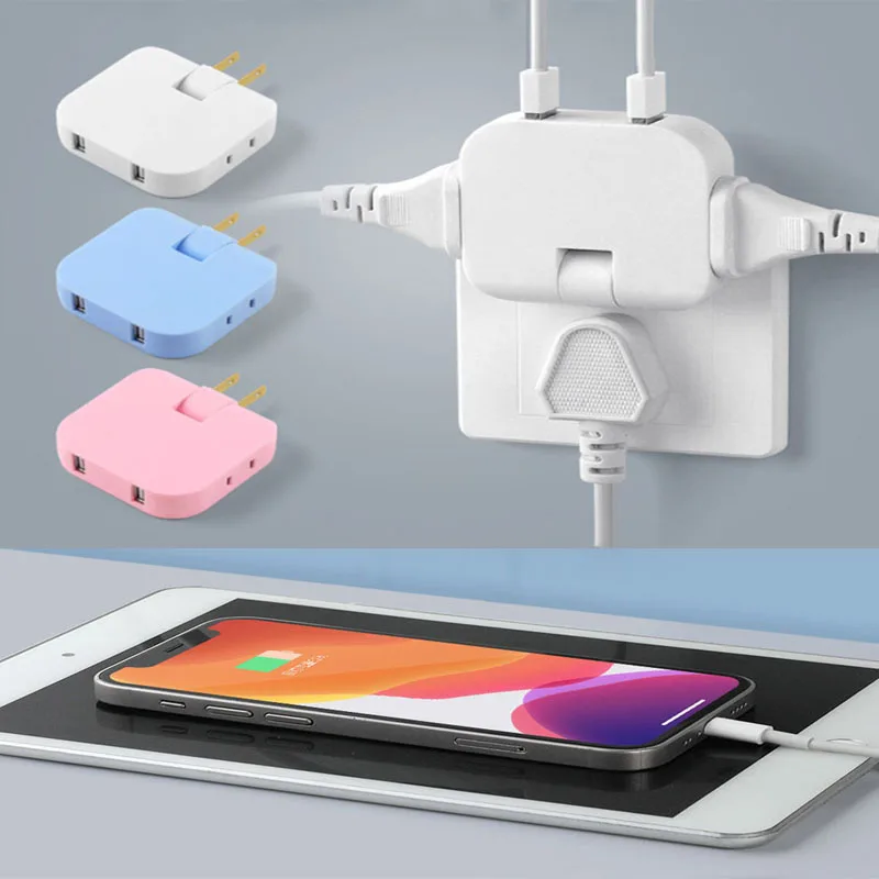 2-USB-EU-US-Outlet-Power-Converter-Rotate-Charger-Wall-Charging-Socket ...