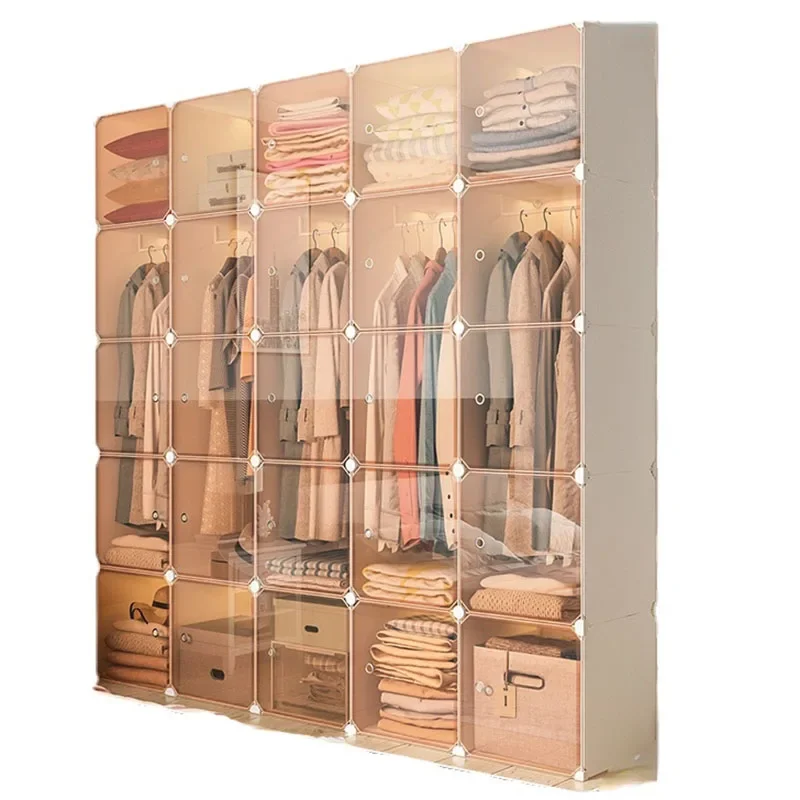 

Women Clothes Nordic Wardrobes Bedroom Partitions Hanger Display Plastic Storage Cabinet Space Saving Roupeiro