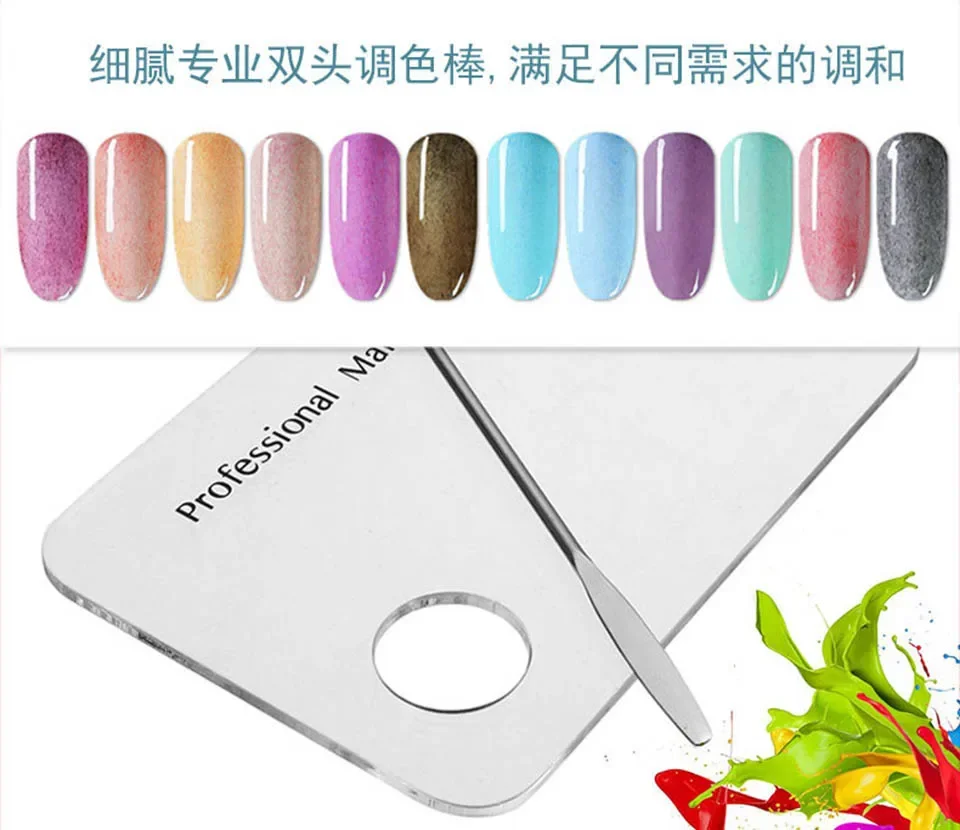 Makeup Tools Makeup Mixing Palette Makeup Mixing Tool Beauty Supplies Makeup Palette Clear Polish Gel Mixing Spatula Acrylic Nail Stamping Plates Foundation Eyeshadow Stainless Steel