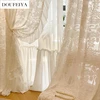 Princess Romantic White Tulle French Embossed Flamingo Sheer Curtains for Living Room Bedroom Dining Blackout Luxury Window 1
