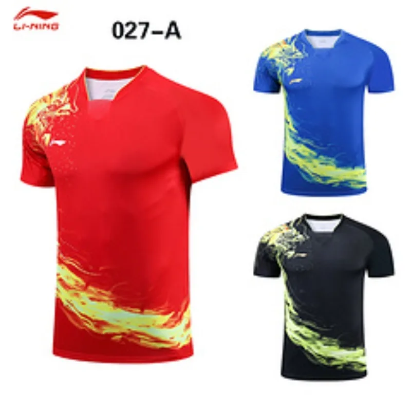 New table tennis suit, men's national table tennis competition suit, quick drying breathable short sleeved sports suit