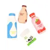 Pretend Play Drink Bottle Toy Imitation Game Strawberry Milk Kitchen Food Toys Educational Simulation Wooden Milk Drink Kids Toy 2