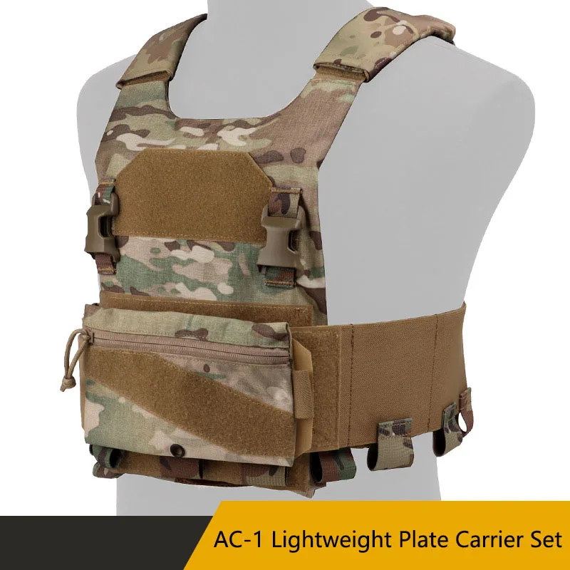 

Little Dinosaur AC-1 Camo Lightweight Tactical Vest Set Lightweight Plate Carrier Set Adjustable Waist Circumference