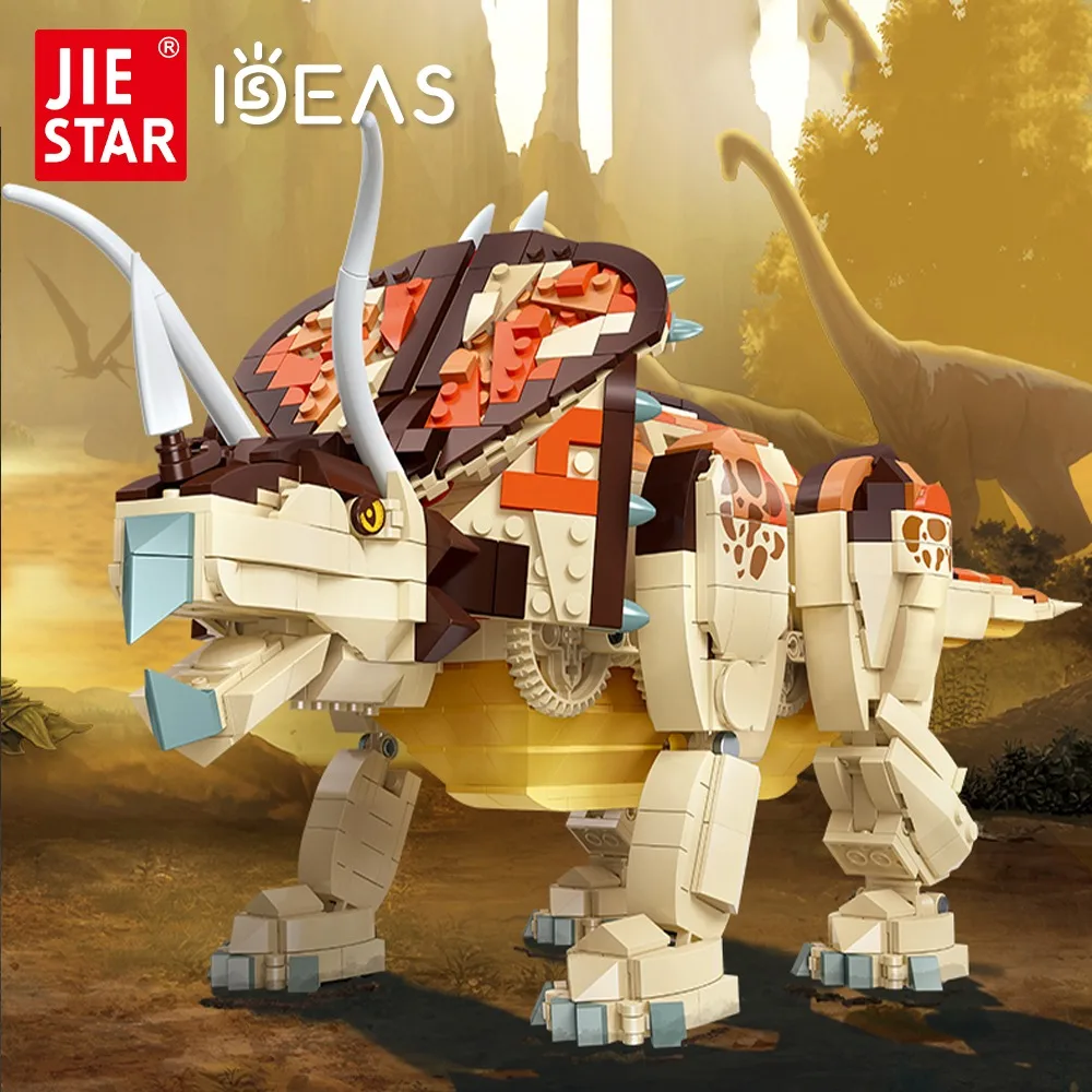 

92450 Jiestar идеи, серия Юрского периода Moc Triceratops набор блоков "динозавр" Park World, модель фильма, строительные блоки, игрушки, подарки, 1215 шт.