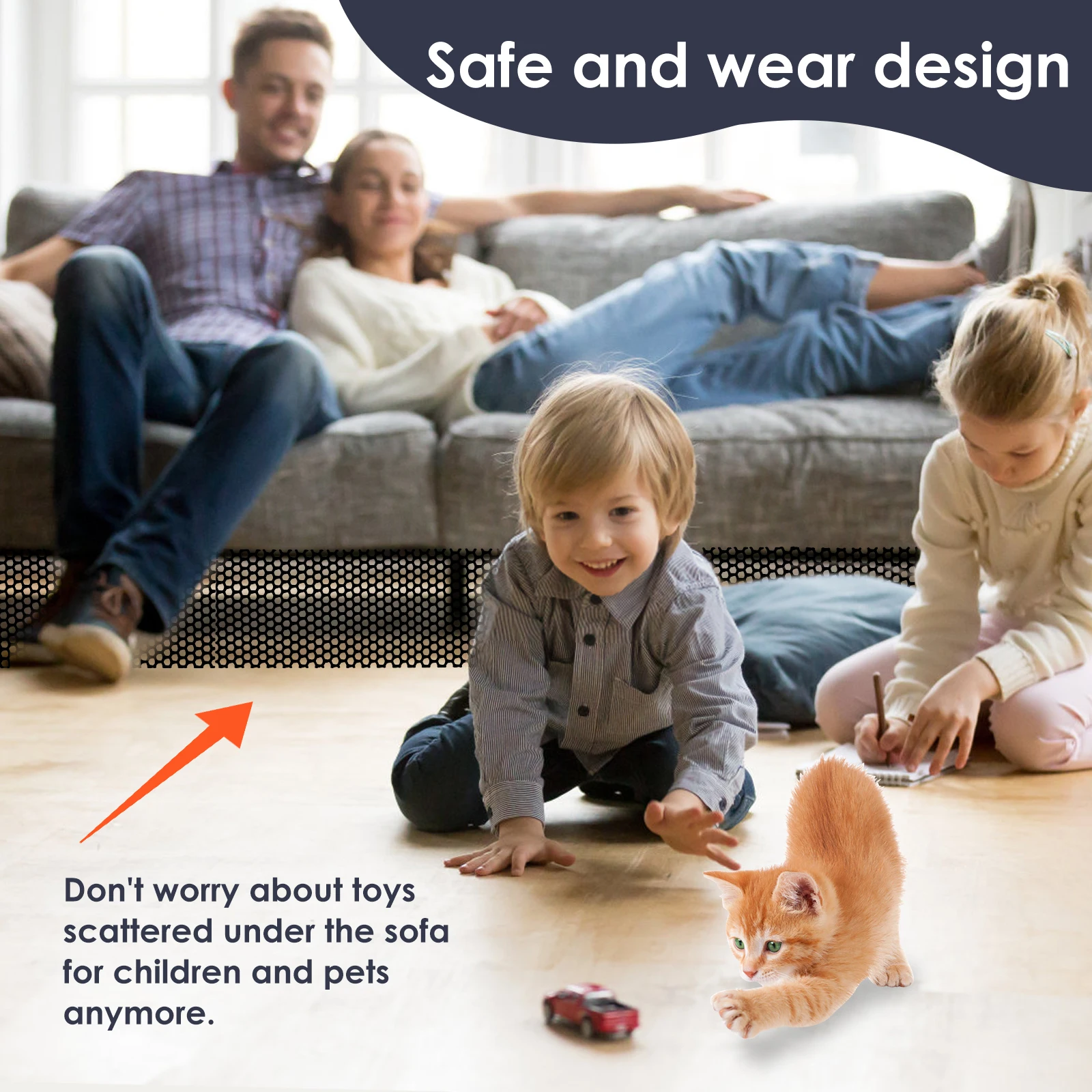 Plastic Fence Net Indoor Pet Protective Net with Ties and Gloves Cuttable Couch Toy Blocker for Home Bedroom Balcony 500x30cm