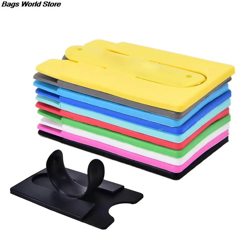 Multi Colors Card Holder Case Pouch For Cell Phone Colorful Card Holder Fashion Adhesive Sticker Back Cover 1pcs