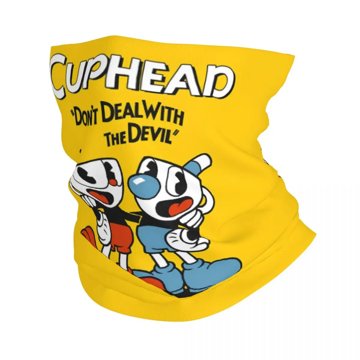 

Cuphead Mugman Bandana Winter Neck Warmer Women Windproof Wrap Face Scarf for Ski Video Games Gaiter Headband