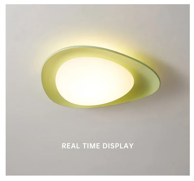 Tonia Deckenleuchte im nordischen Creme-Stil, minimalistische grüne Lampen für Schlafzimmer, halbbündige Deckenleuchte für die Foyer-Halle – Detail 9