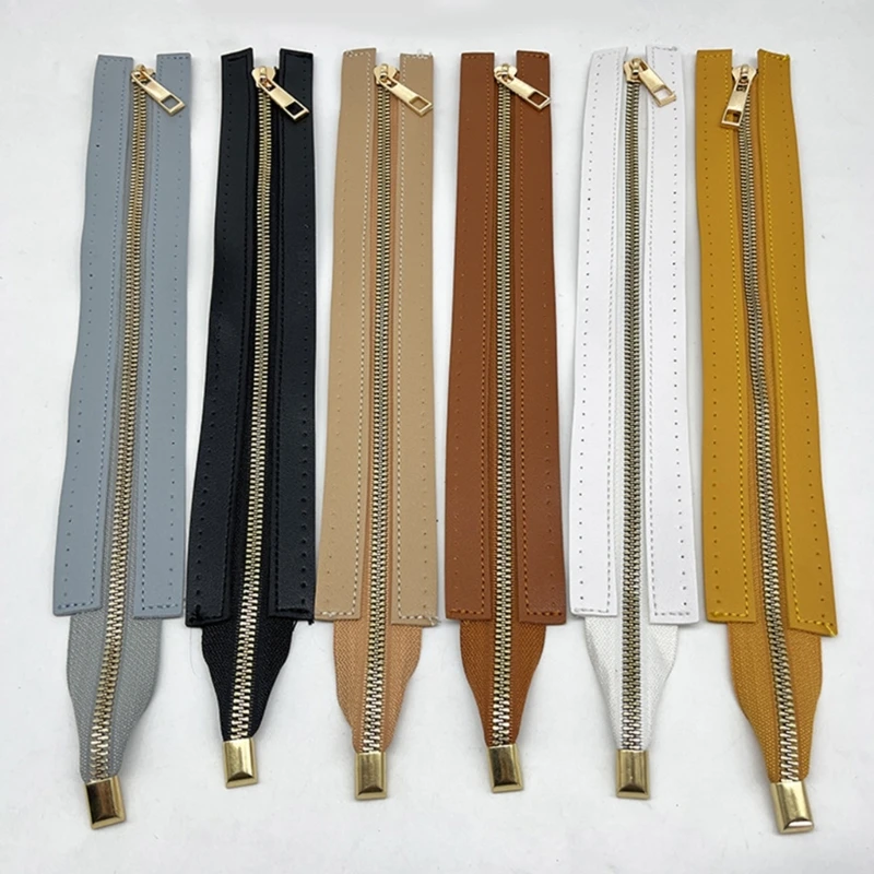 30cm PU Leather Zipper Holes DIY Zipper Replacement Hardware Accessories