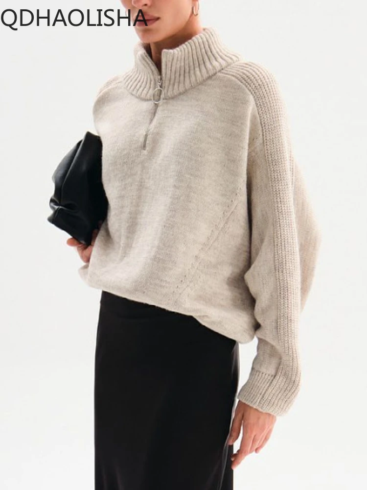 

Женский свитер, новинка осень-зима 2023, популярная одежда, Модный женский топ в Корейском стиле с длинным рукавом, вязаная одежда, пуловеры оверсайз