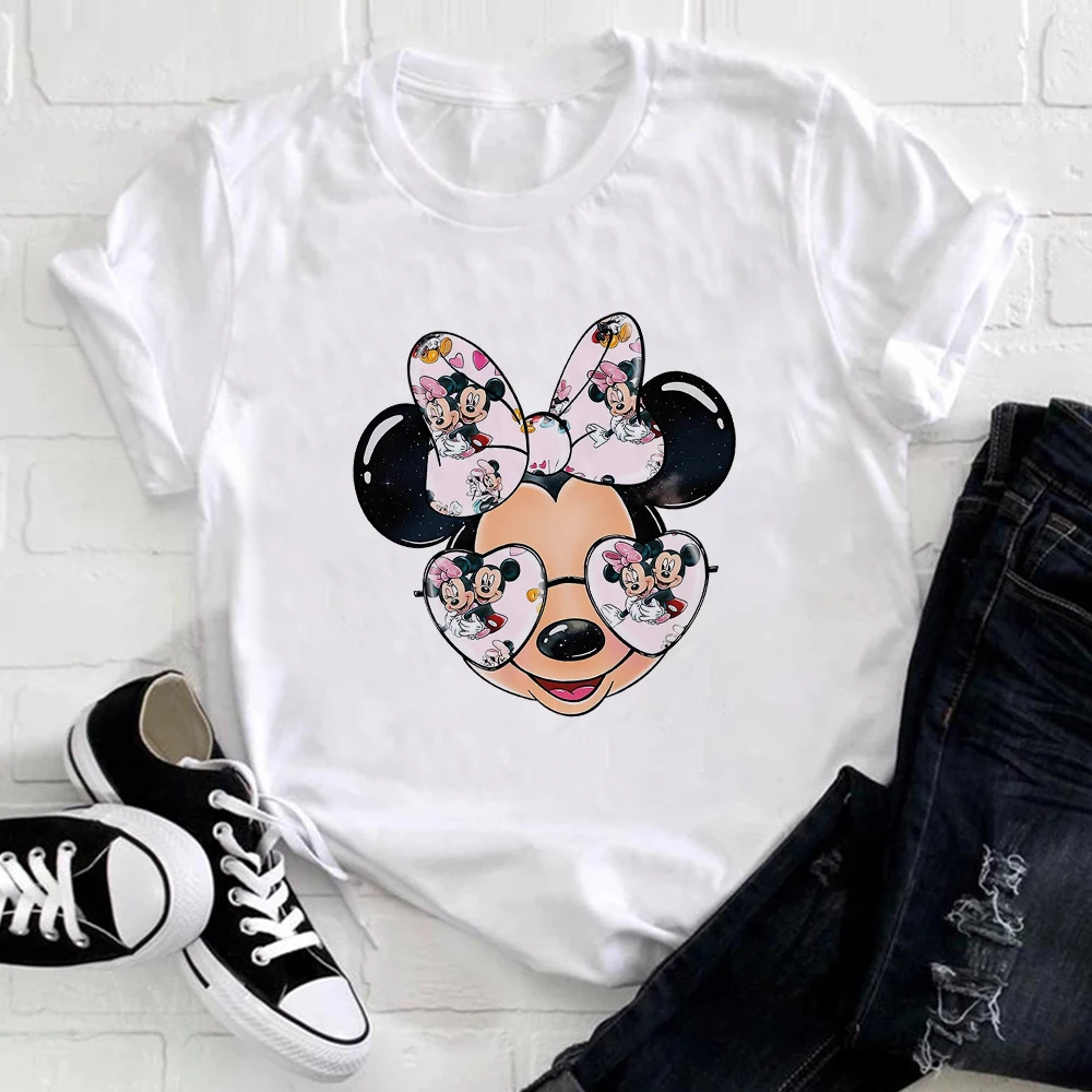 

Disney Minnie Aesthetic Clothes for Women Sweet Style Cute Cartoon Harajuku Tshirt Female Casual Vacay Mode Blouse Free Shipping