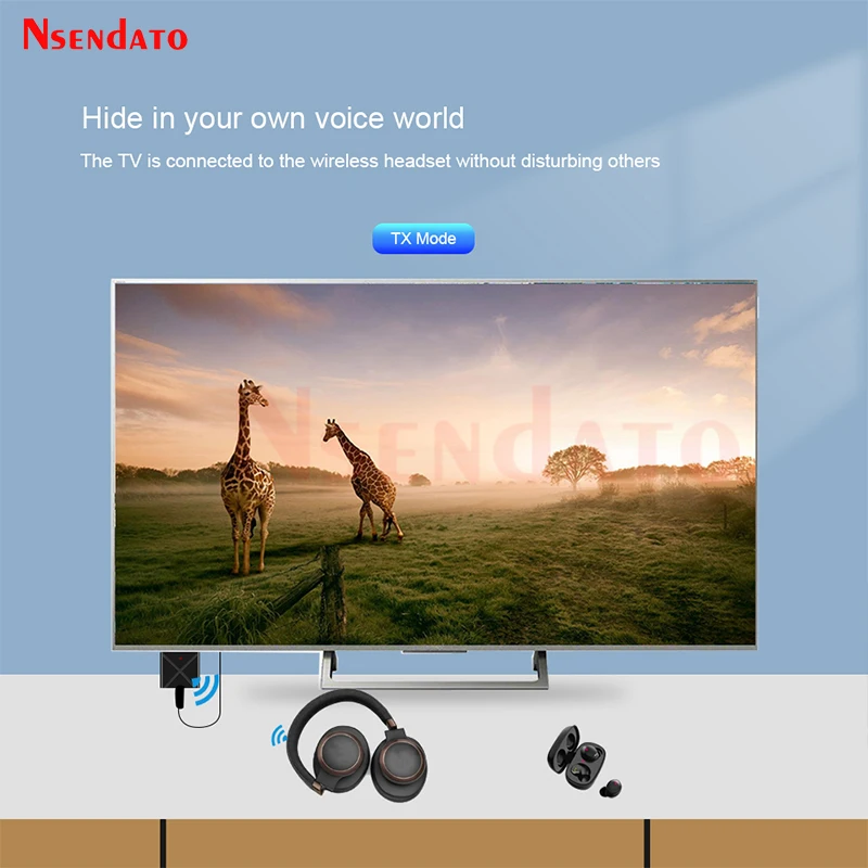 2 in 1 Wireless Bluetooth 5.0 Transmitter Receiver USB Wireless Adapter For Car 3.5mm AUX Stereo Audio Music Transmitter For TV