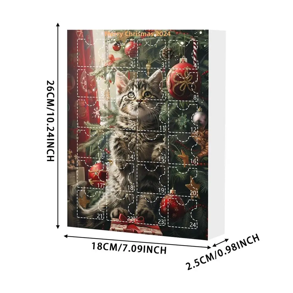 thumbnail image 1 of 2024 Christmas Advent Calendar Cartoon Cat Charm Countdown Calendar Xmas Tree Hanging Ornaments For Door Wall Windows, 1 of 5