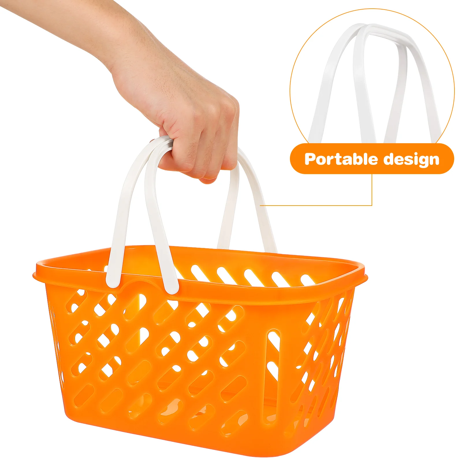 2 Pcs Shopping Basket Savings Toy Toys Storage Organizer Portable Baskets Grocery Abs Raw Material Bathroom Child with Handle 2