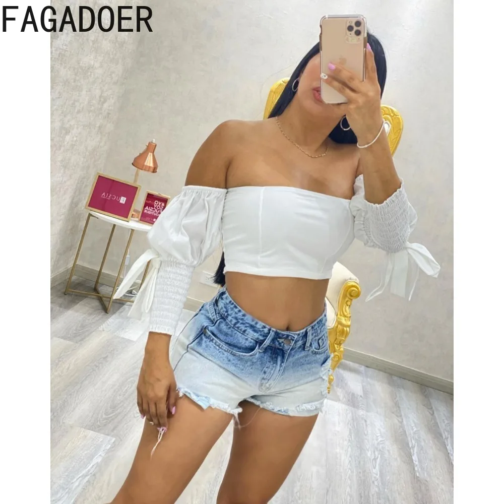 FAGADOER Summer New Gradient Denim Shorts Women High Waist Button Pocket Skinny Jean Casual Female Cowboy Matching Bottoms 2024