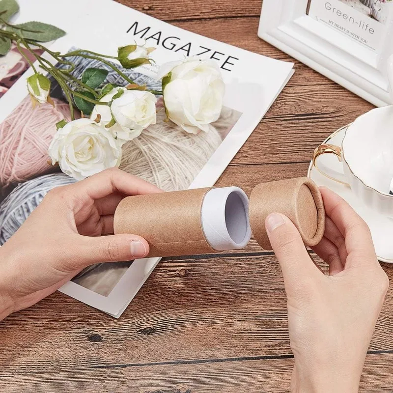 BurlyWood Kraft Paperboard Tubes – Round Cardboard Containers for Lipstick, Pencils, Te... - SKU KPT09183 - UGI Packaging