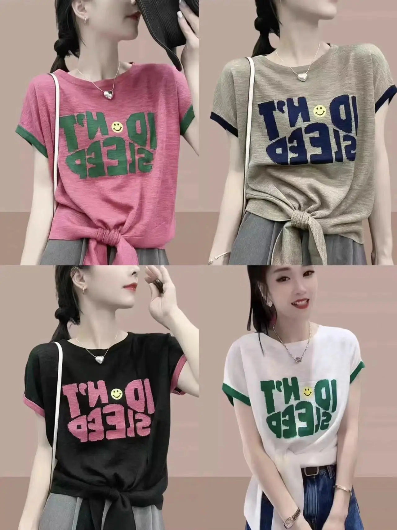 

V-neck Crochet Hollowed Out Knitted Shirt Women's T-shirt 2023 Summer Tops Tees