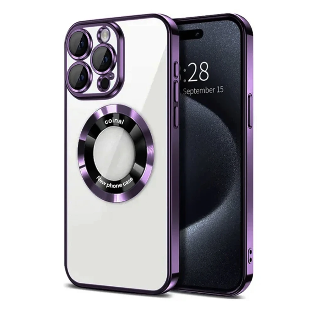 Premium Magnetic Gold-Plated iPhone Case with Camera Shield and Apple Logo Enhancer