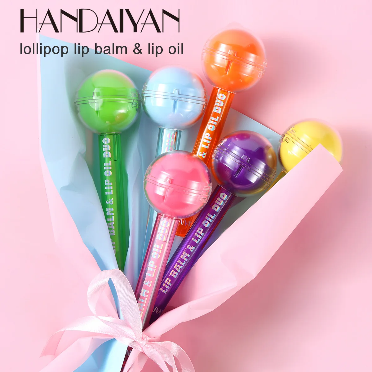 

Two in one lollipop color changing lipstick moisturizing lip oil