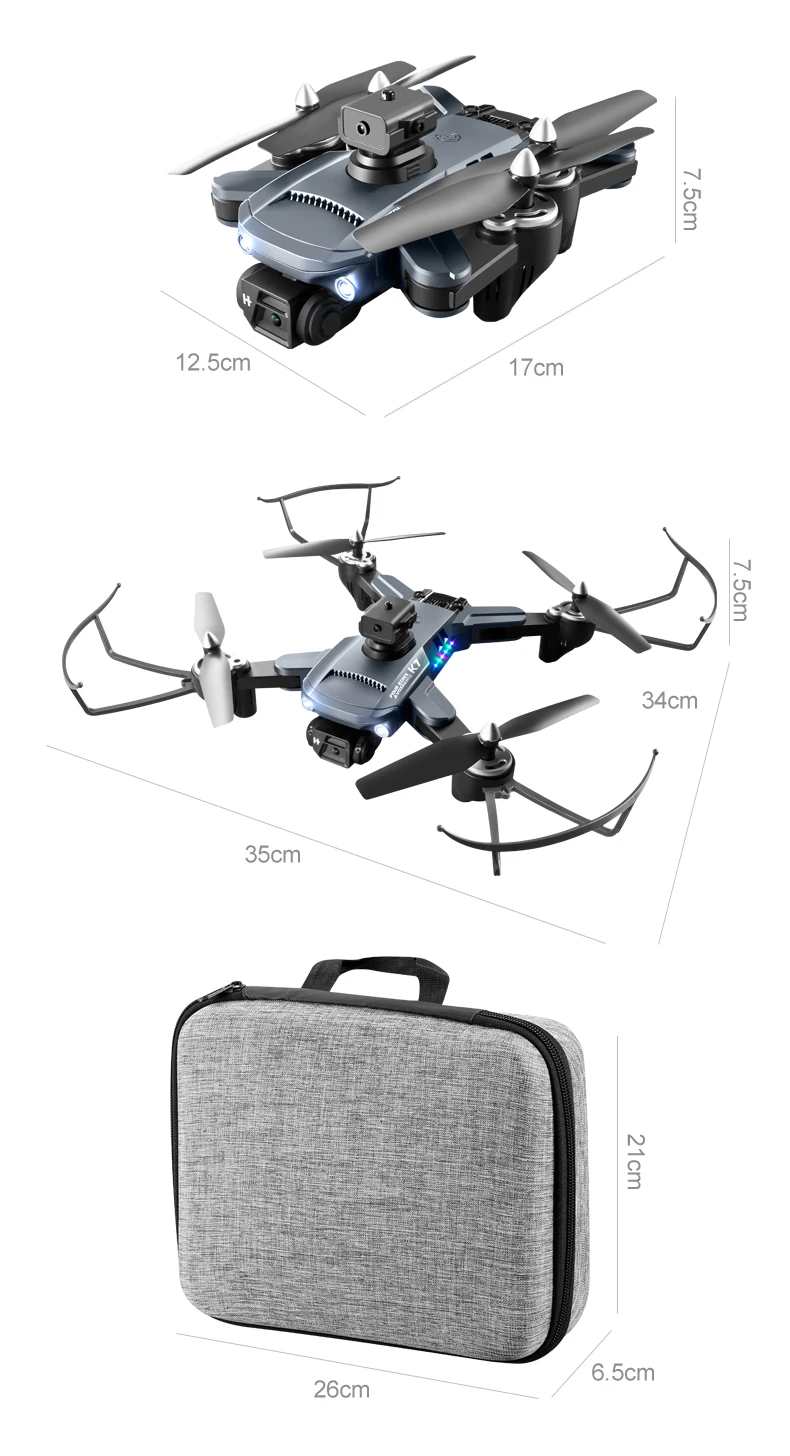 New K7 Mini Drone Professional 6K HD Camera ESC Wifi FPV with Optical Flow Obstacle Avoidance Rc Folding Quadcopter RC Helicopte micro rc helicopter