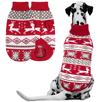 Christmas Reindeer Dog Sweater – Warm Turtleneck Knit for Medium & Large Dogs 1