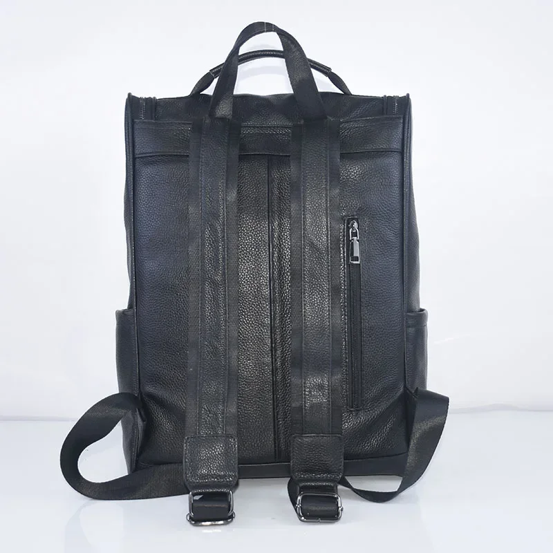 New Business Men Backpack First Layer Cowhide Men's Bag Genuine Leather Schoolbag Large 16 Inch Laptop Travel Backpack Designer